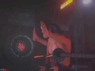 Lara croft in de orgasme machine